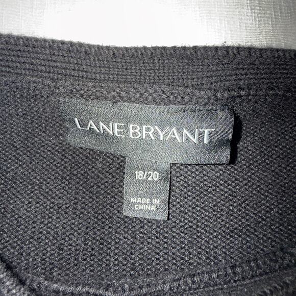 Lane Bryant Black Tunic Sweater Tie Waist Long Sleeve Size 18/20 Plus Soft - Picture 2 of 6